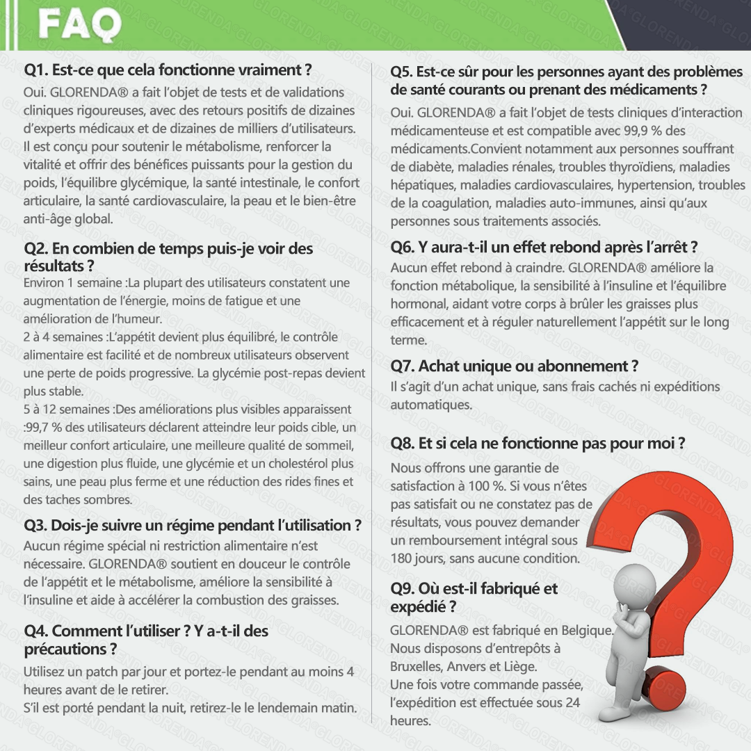 Boutique officielle 🏆🏆 𝐆𝐋𝐎𝐑𝐄𝐍𝐃𝐀® Moringa · Berbérine + NAD+ – Patch Microneedle Nano Avancé 10-en-1 (1×/jour, résultats visibles en 7 jours) | Obésité, relâchement cutané, apnée du sommeil, articulations, etc.